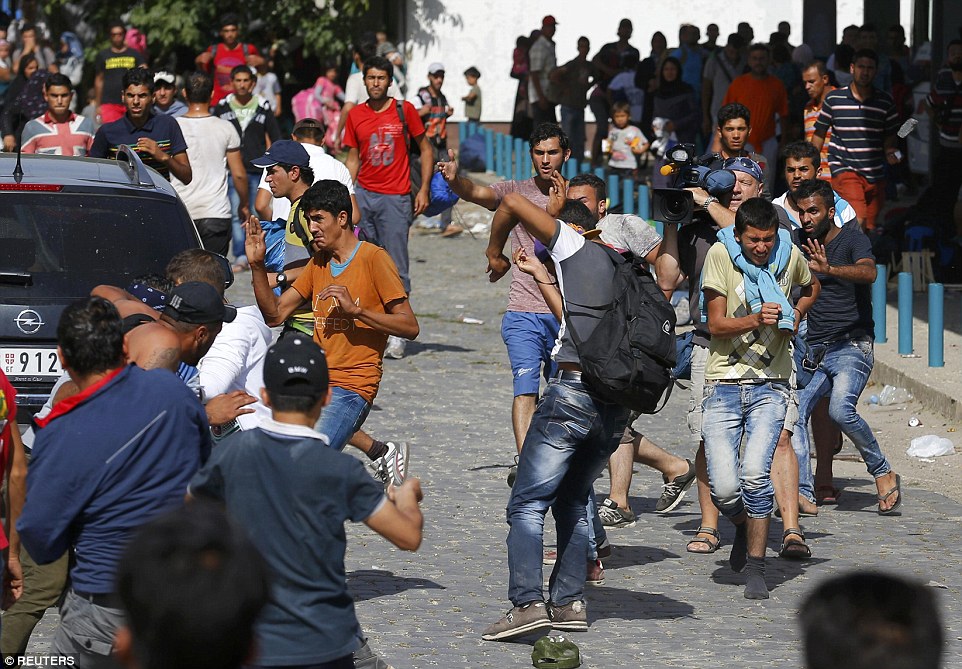 Violent 'Syrian' 'refugees' fighting with police in September on the Serb/Croatian border. These are the sort of people that the Home Office believes that you should have as neighbours. 
