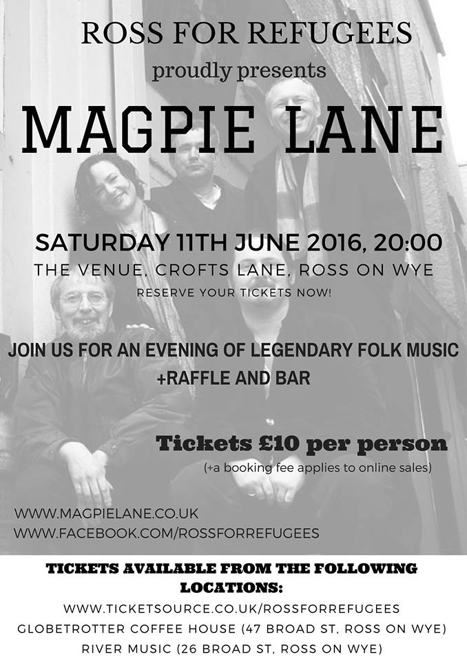 Benefit gig for invaders put on by Ross for Refugees