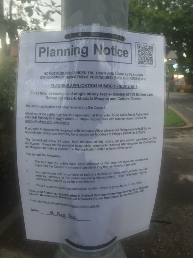 planning notice Rotherham
