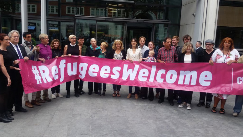 Christian, Jewish, Muslim and Leftist refugees welcome agitators meet at a 'refugees welcome summit' in Birmingham organised by Citizens UK